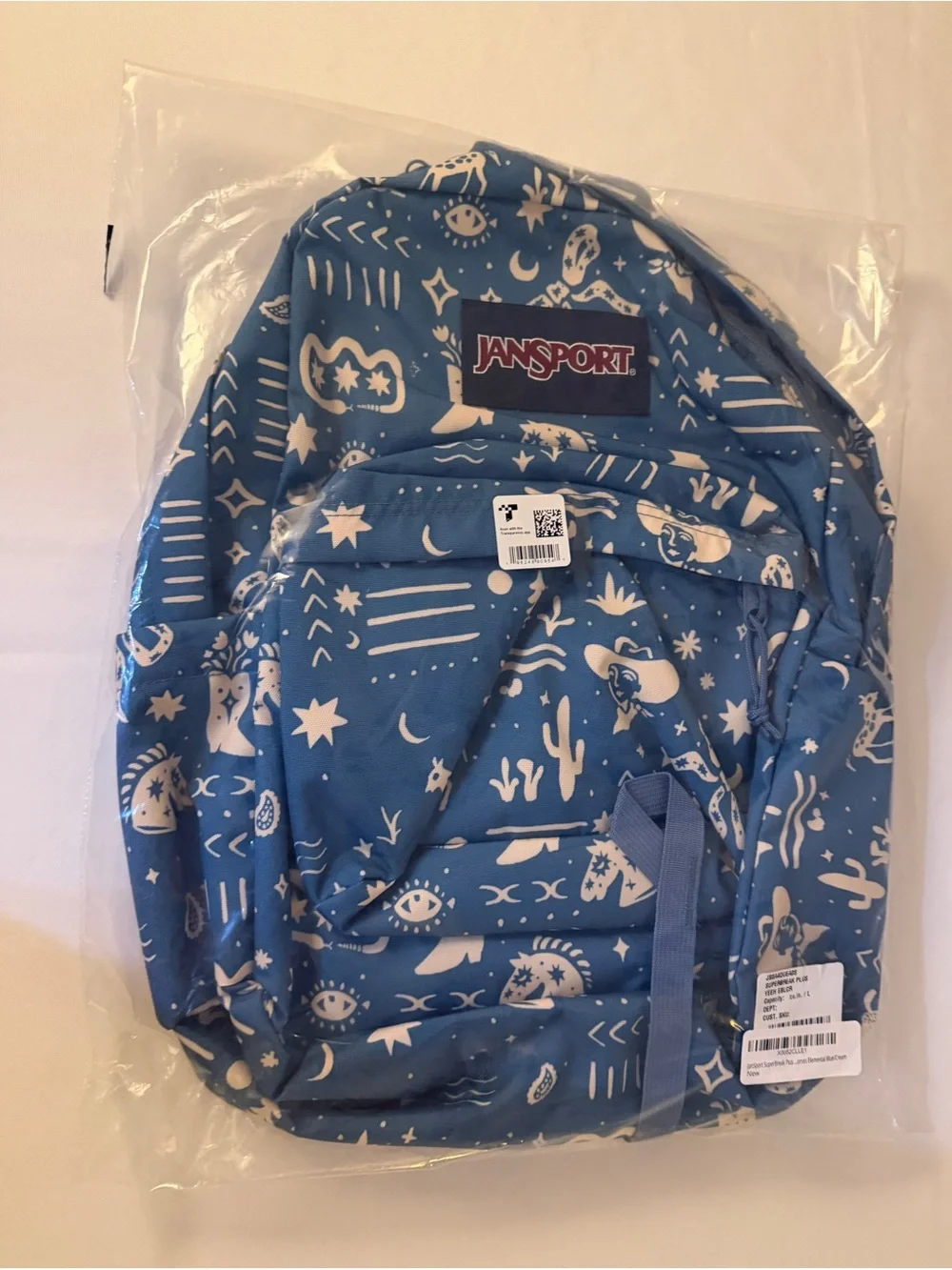 JanSport SuperBreak Plus Yeehaw Horse Blue Backpack NWT